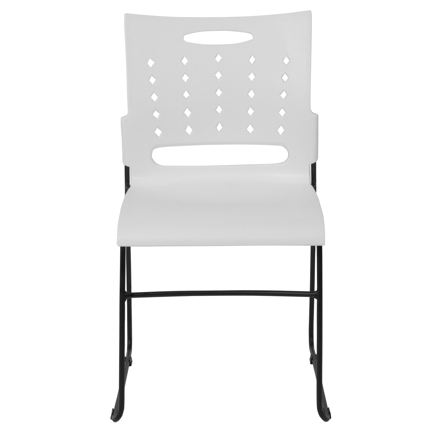 White Plastic Stack Chair RUT-2-WH-GG