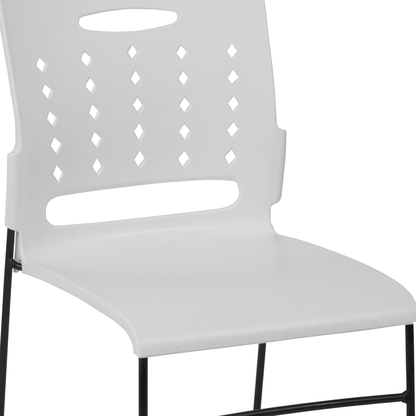 White Plastic Stack Chair RUT-2-WH-GG