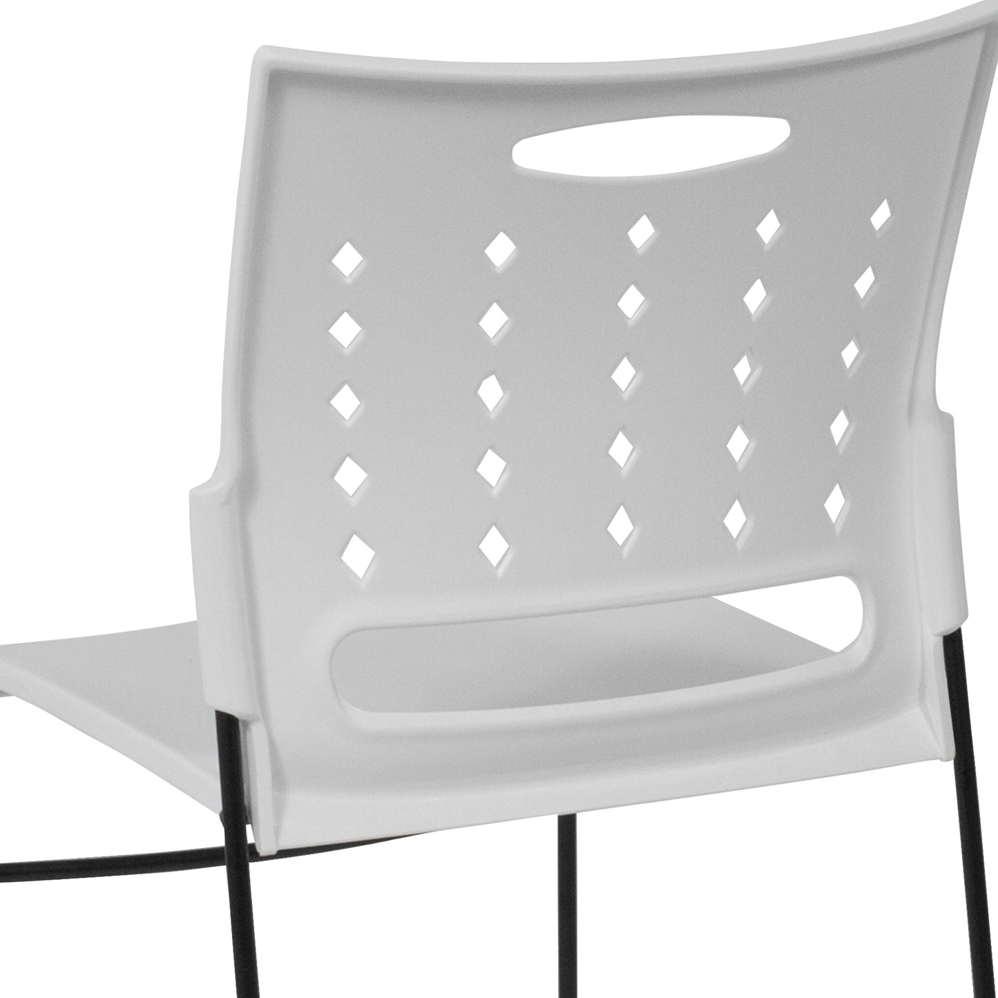 White Plastic Stack Chair RUT-2-WH-GG