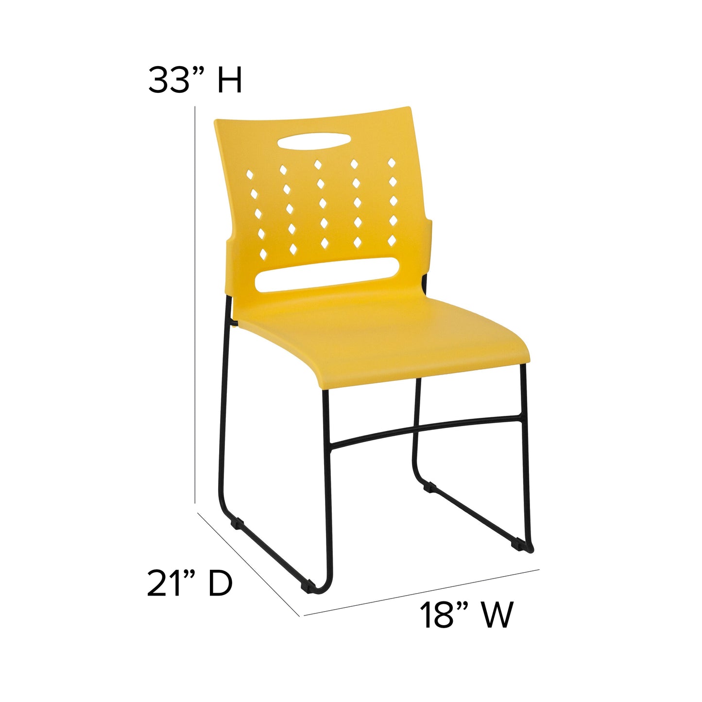 Yellow Plastic Stack Chair RUT-2-YL-GG