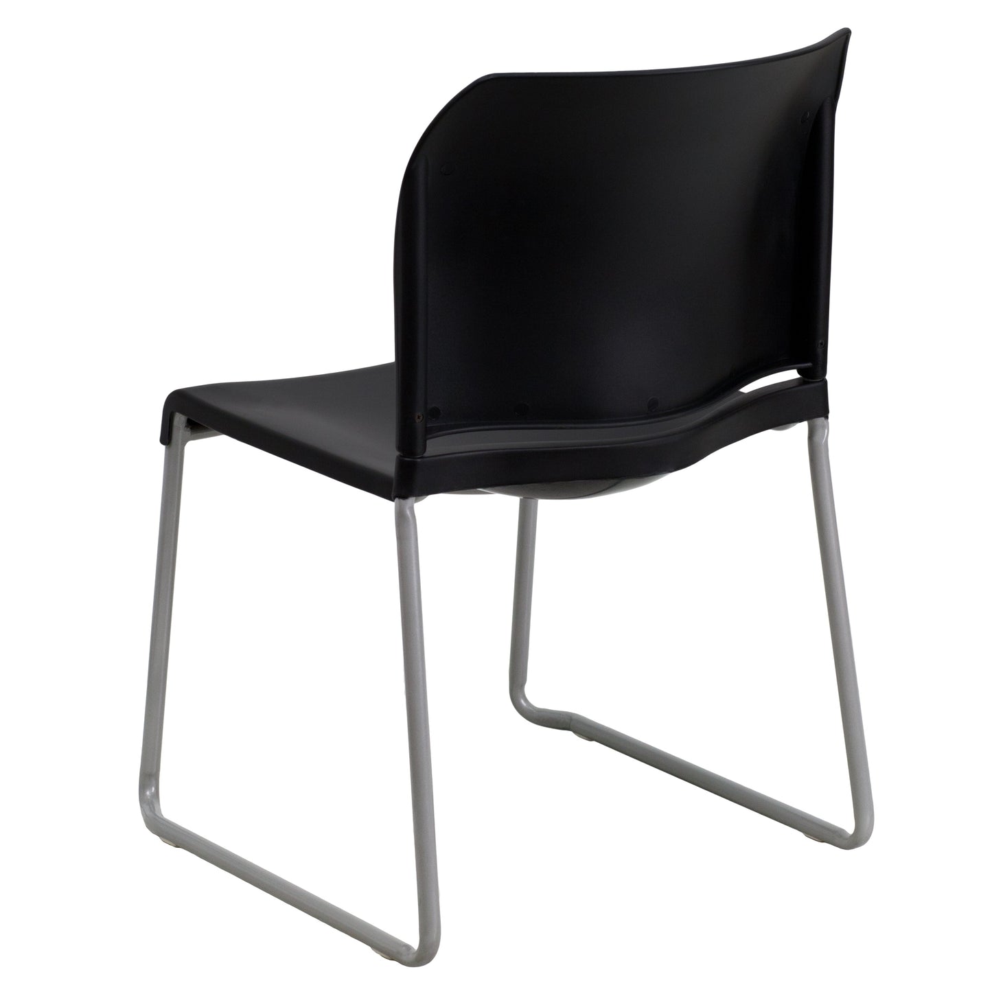 Black Plastic Sled Stack Chair RUT-238A-BK-GG