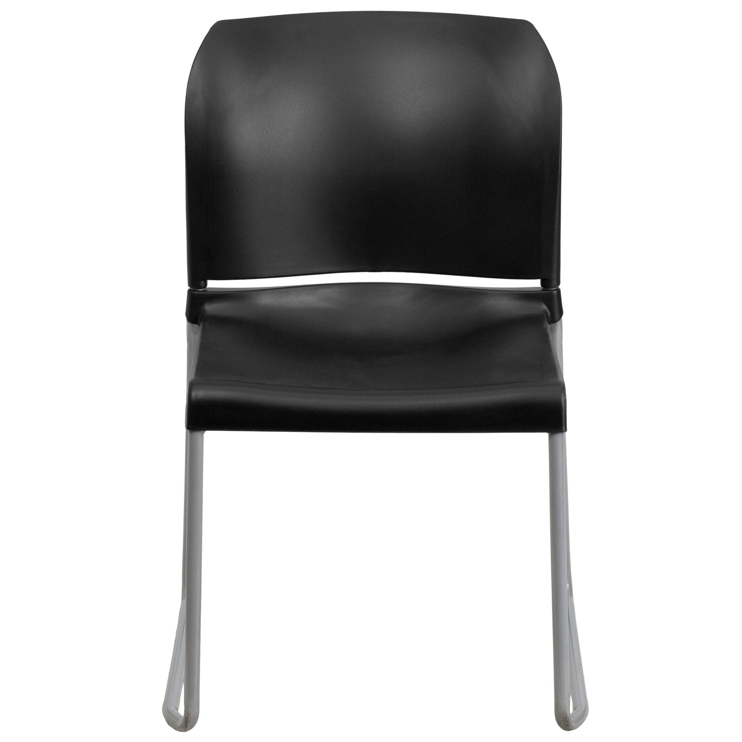 Black Plastic Sled Stack Chair RUT-238A-BK-GG