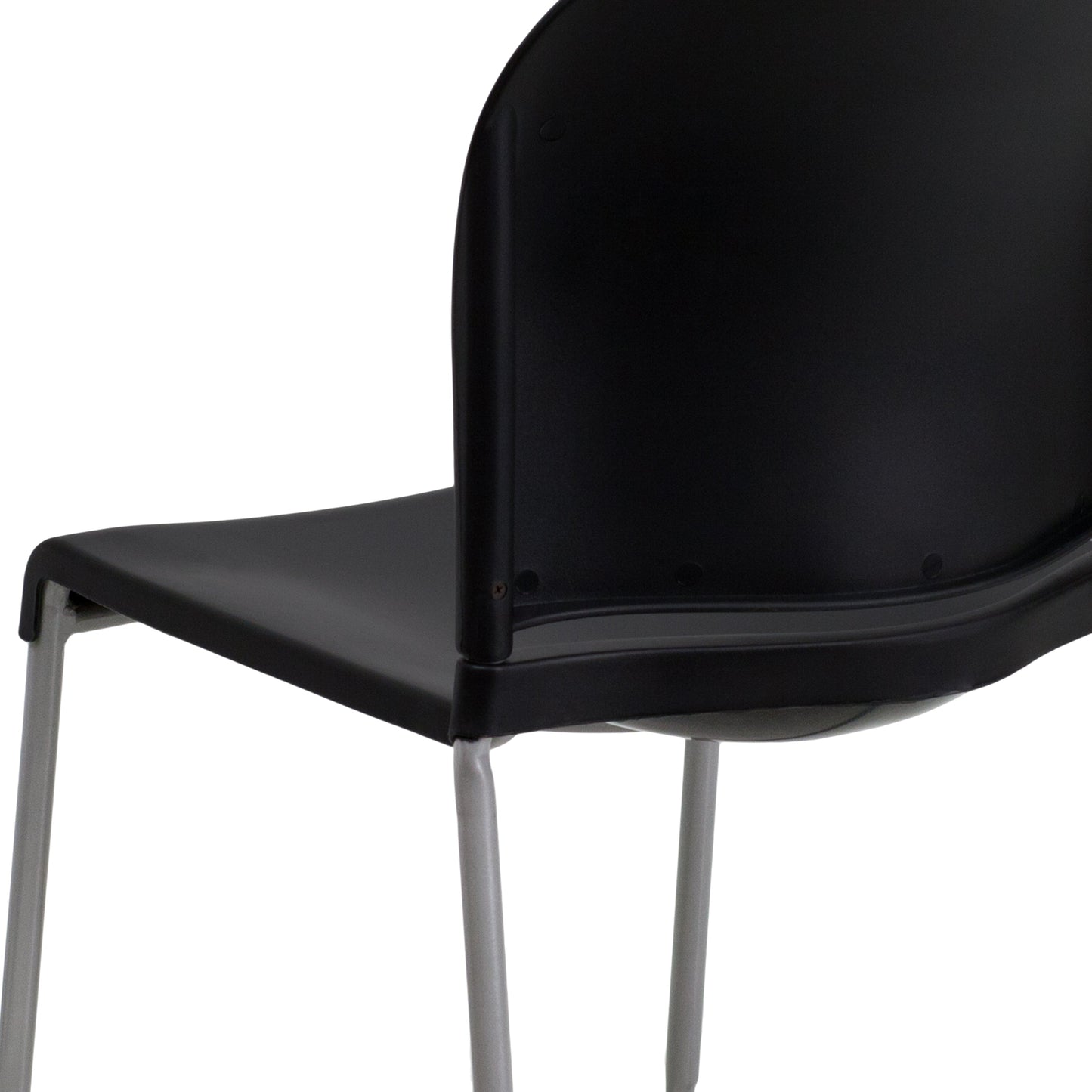 Black Plastic Sled Stack Chair RUT-238A-BK-GG