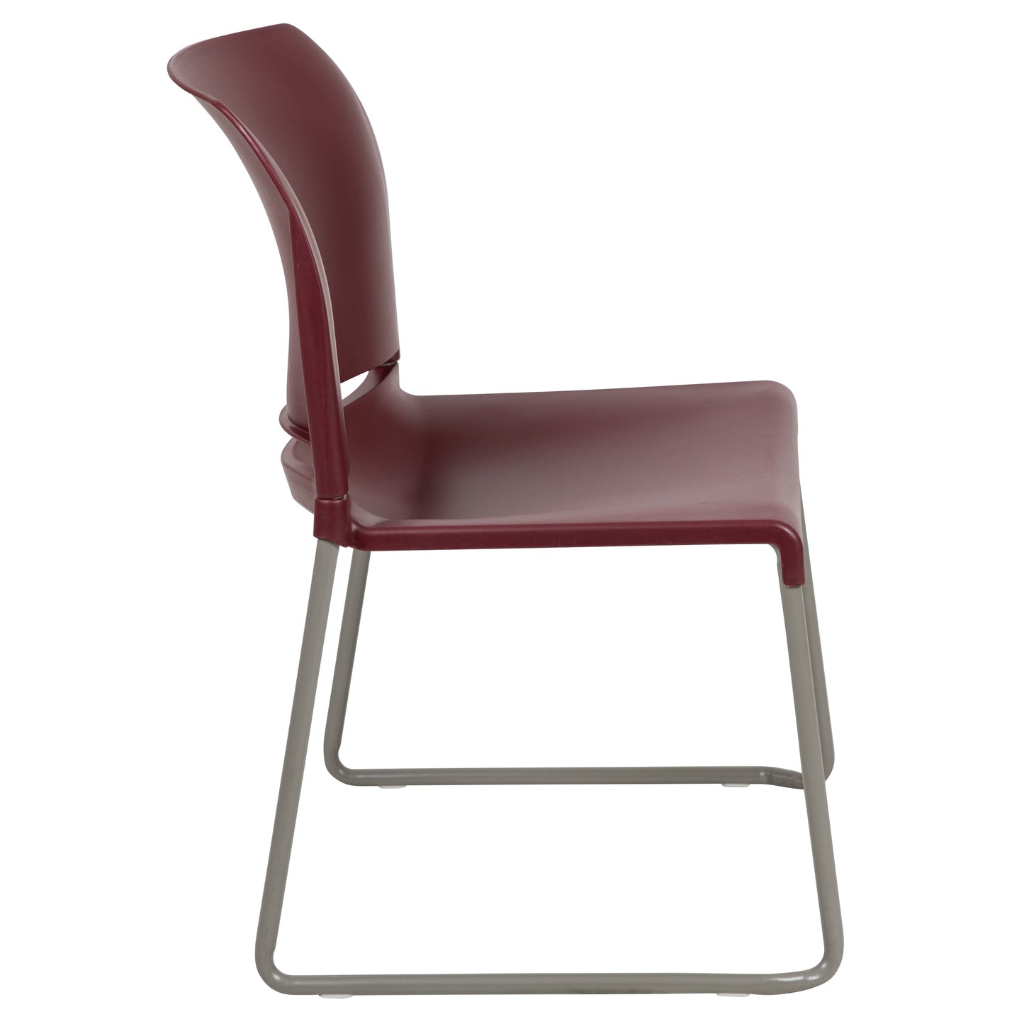 Burgundy Plastic Stack Chair RUT-238A-BY-GG