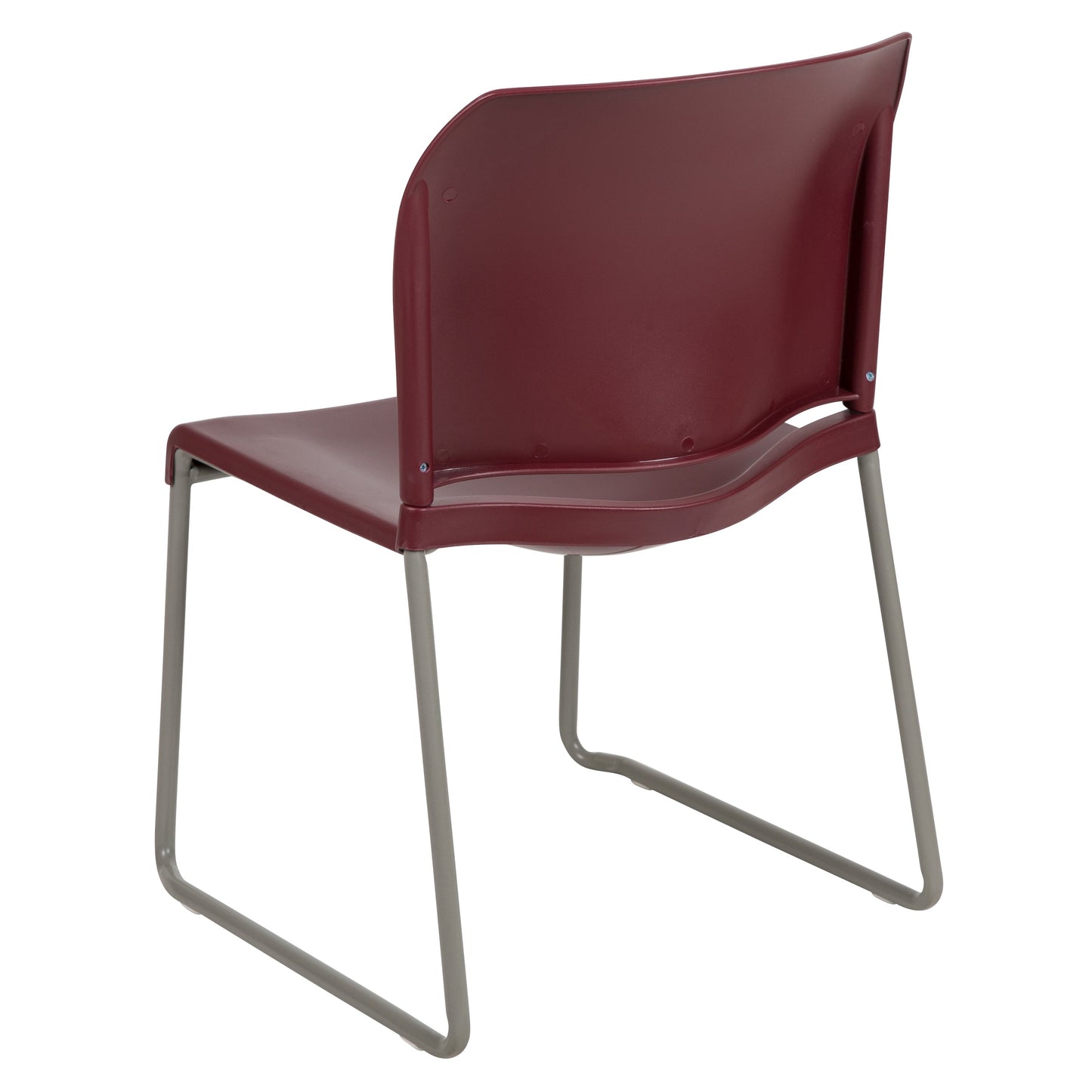 Burgundy Plastic Stack Chair RUT-238A-BY-GG