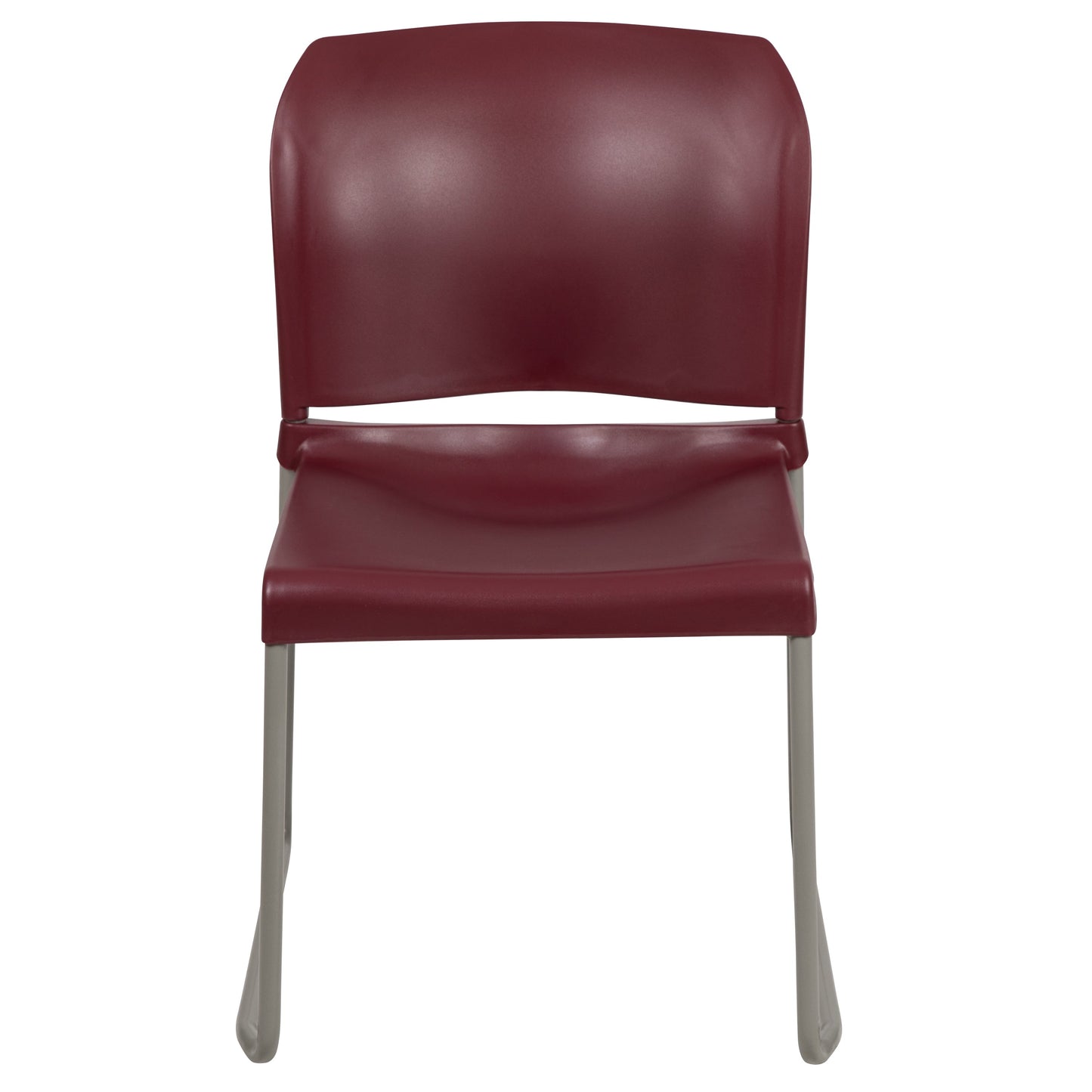 Burgundy Plastic Stack Chair RUT-238A-BY-GG