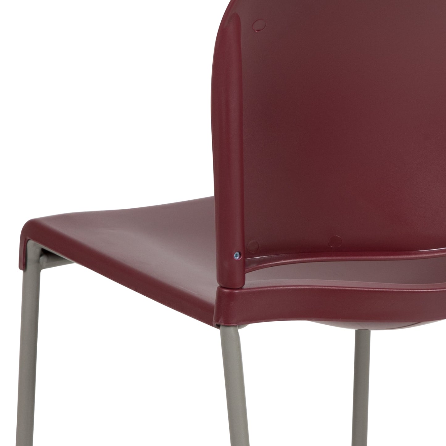 Burgundy Plastic Stack Chair RUT-238A-BY-GG