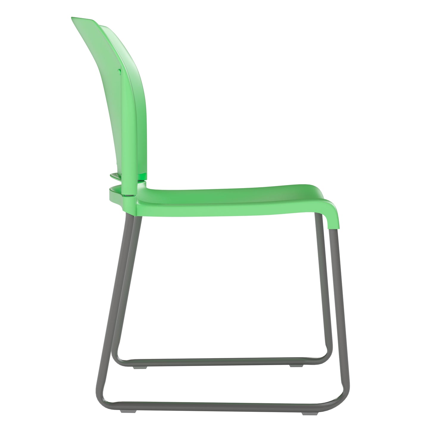 Green Plastic Sled Stack Chair RUT-238A-GN-GG