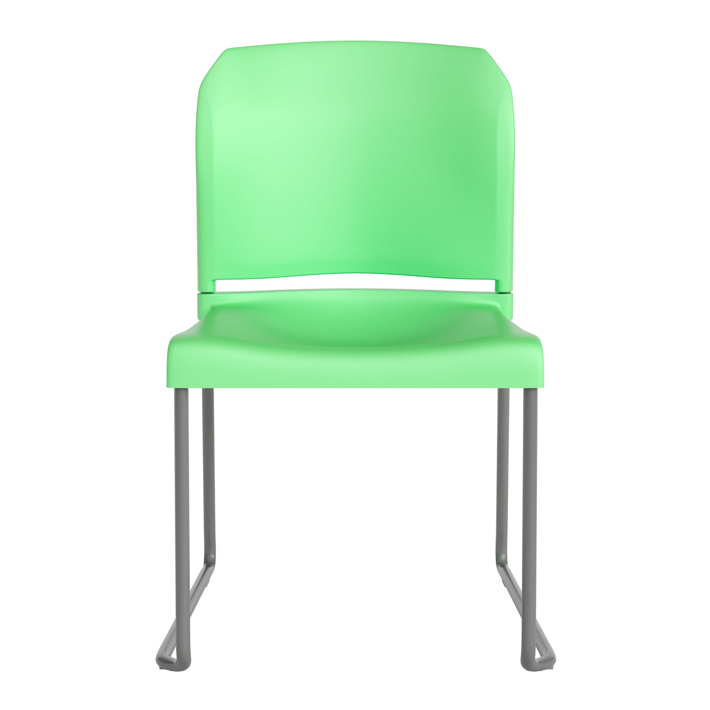 Green Plastic Sled Stack Chair RUT-238A-GN-GG