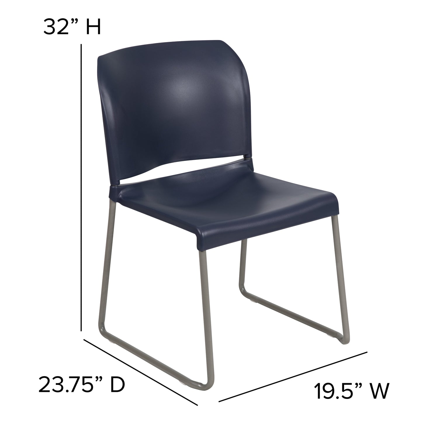 Navy Plastic Stack Chair RUT-238A-NY-GG