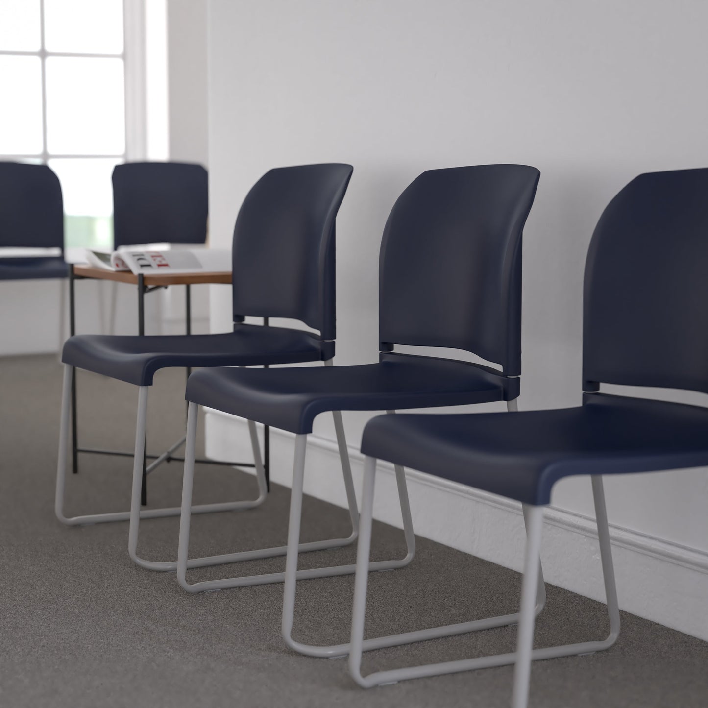 Navy Plastic Stack Chair RUT-238A-NY-GG