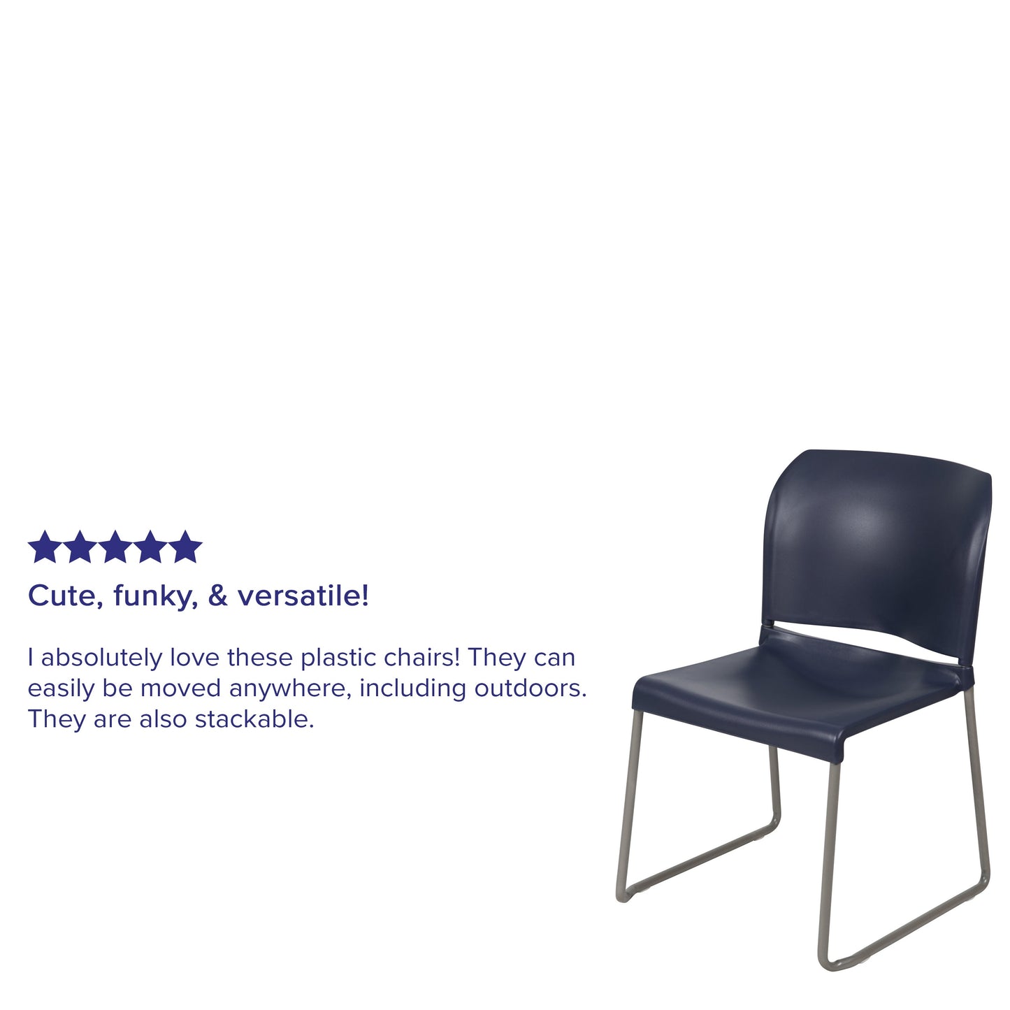 Navy Plastic Stack Chair RUT-238A-NY-GG