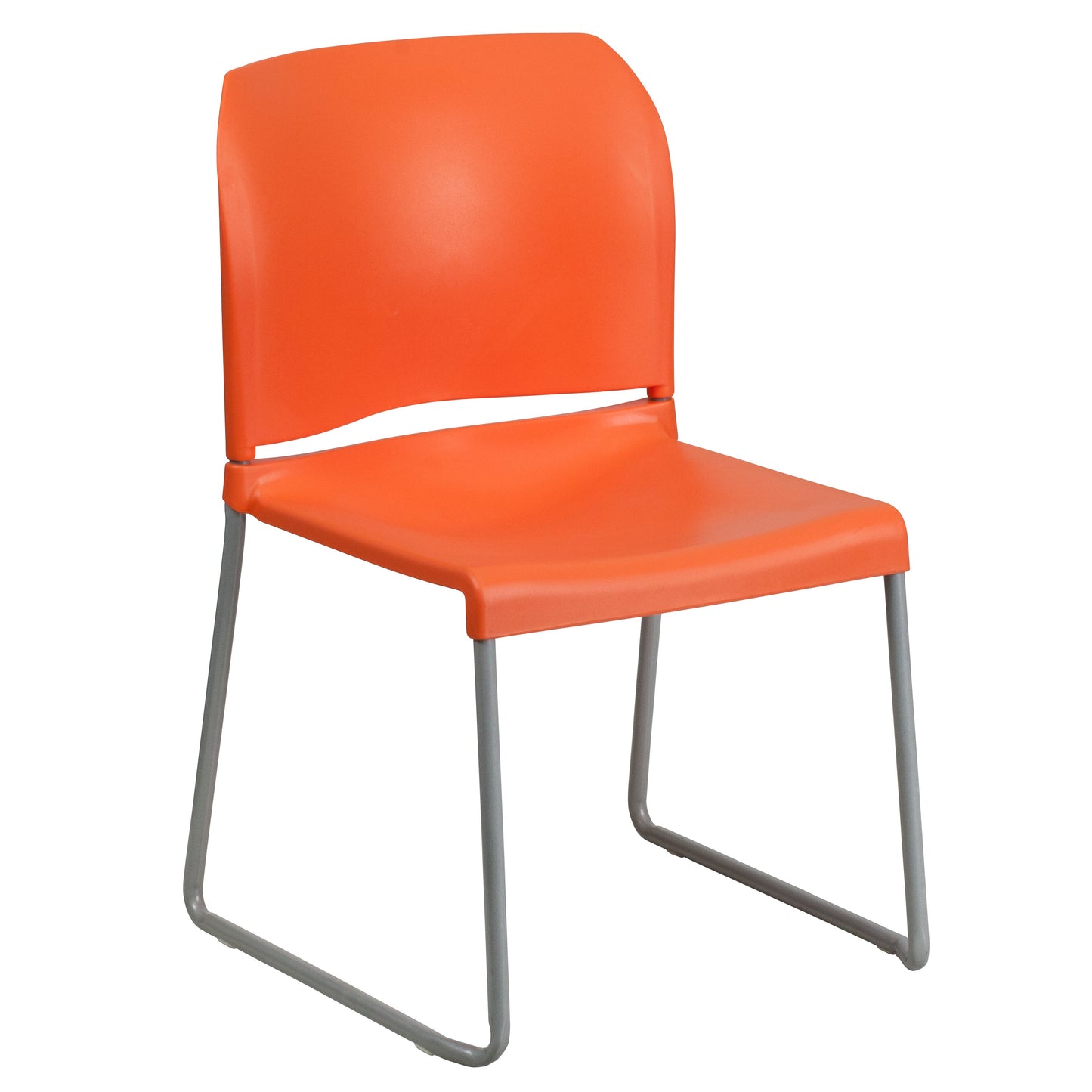 Orange Plastic Stack Chair RUT-238A-OR-GG