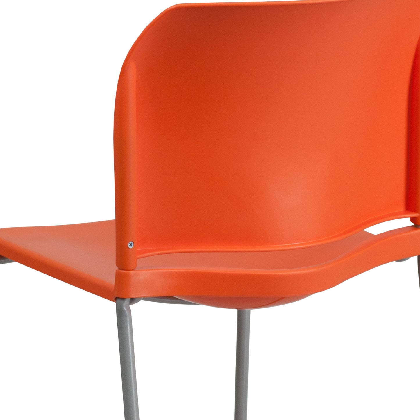 Orange Plastic Stack Chair RUT-238A-OR-GG