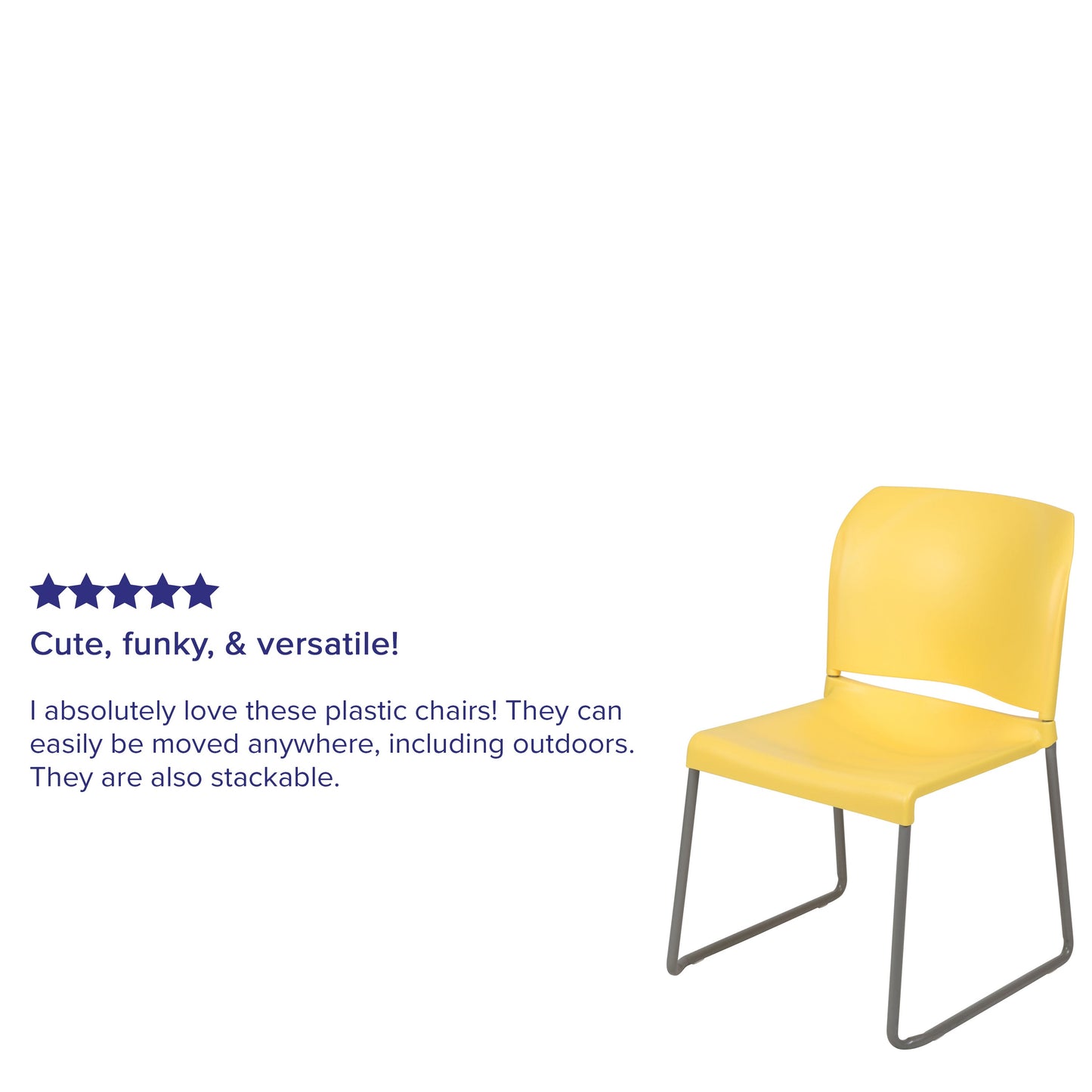 Yellow Plastic Stack Chair RUT-238A-YL-GG