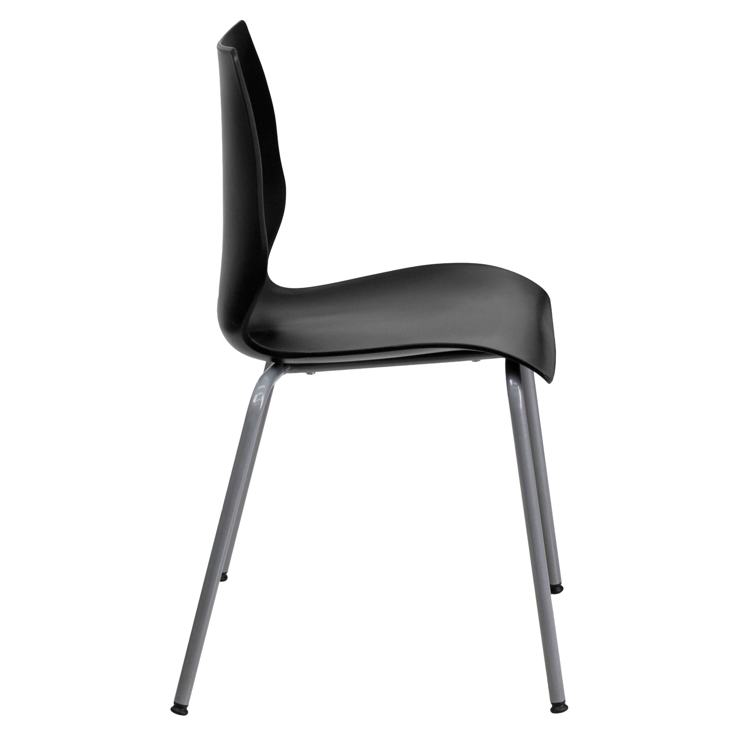 Black Plastic Stack Chair RUT-288-BK-GG