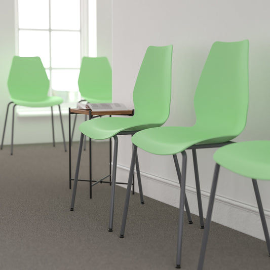 Green Plastic Stack Chair RUT-288-GREEN-GG