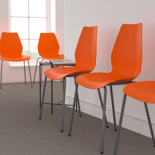 Orange Plastic Stack Chair RUT-288-ORANGE-GG