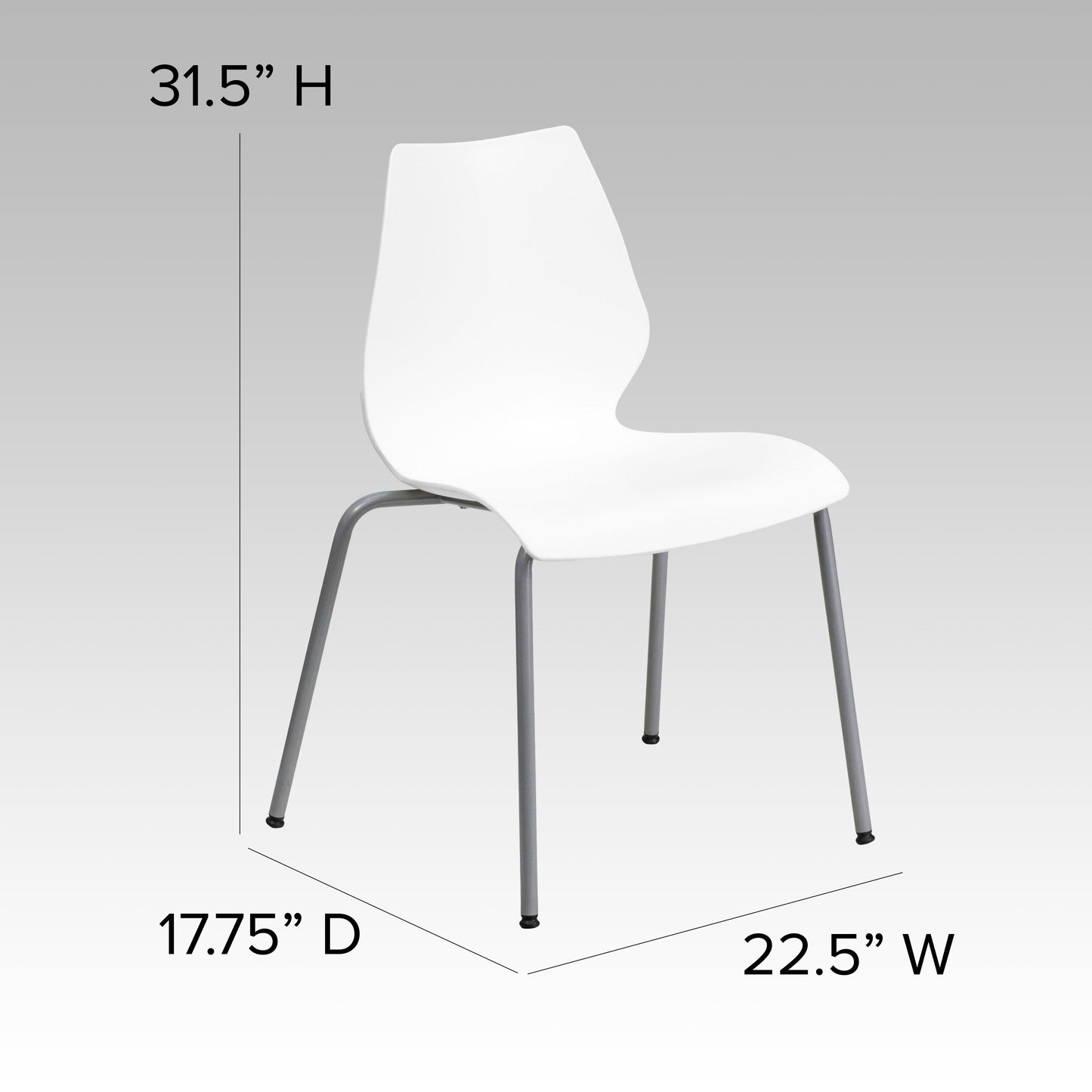 White Plastic Stack Chair RUT-288-WHITE-GG