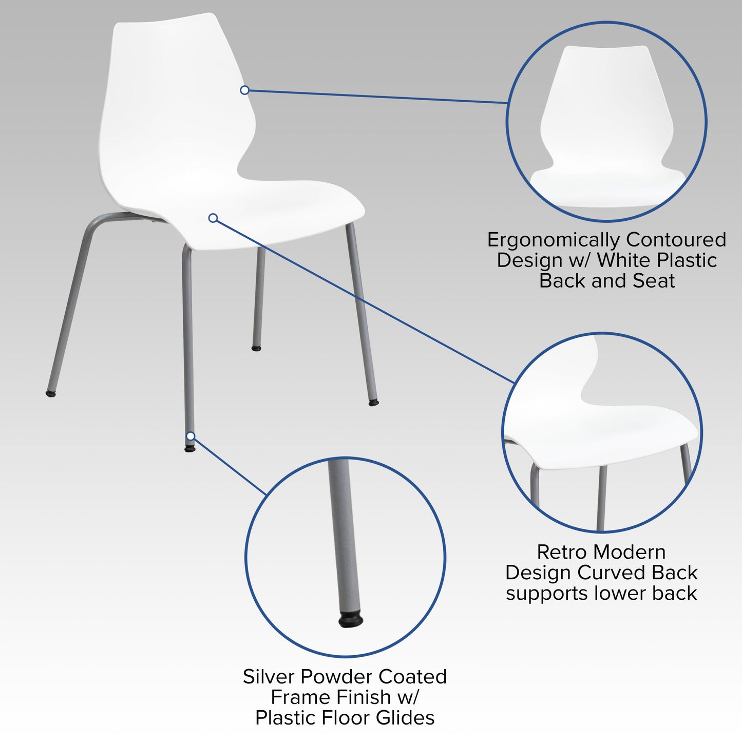 White Plastic Stack Chair RUT-288-WHITE-GG