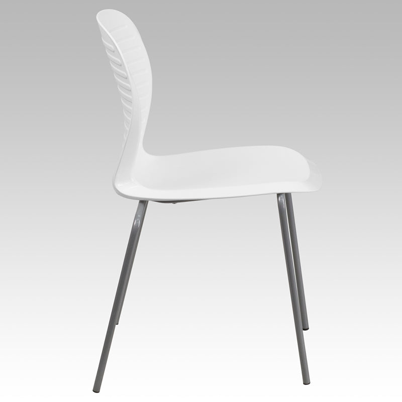 White Plastic Stack Chair RUT-3-WH-GG