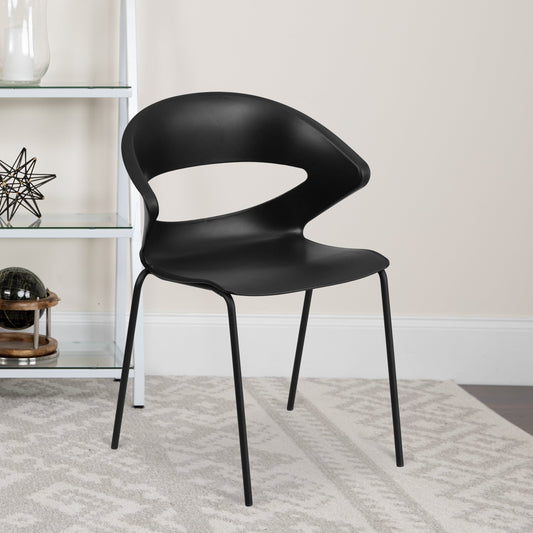 Black Stack Chair RUT-4-BK-GG