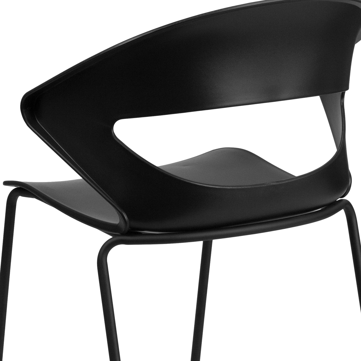 Black Stack Chair RUT-4-BK-GG