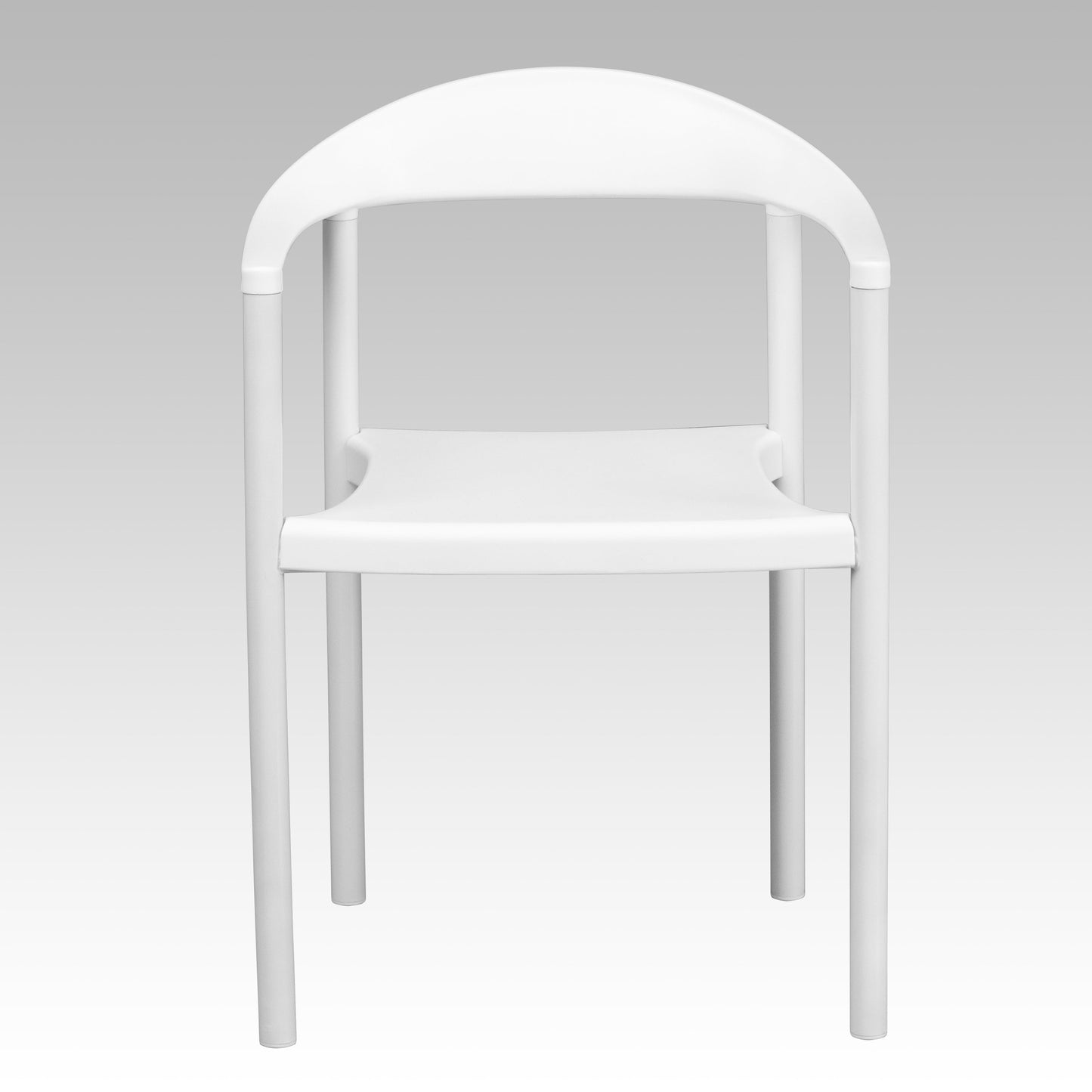 White Plastic Stack Cafe Chair RUT-418-WH-GG