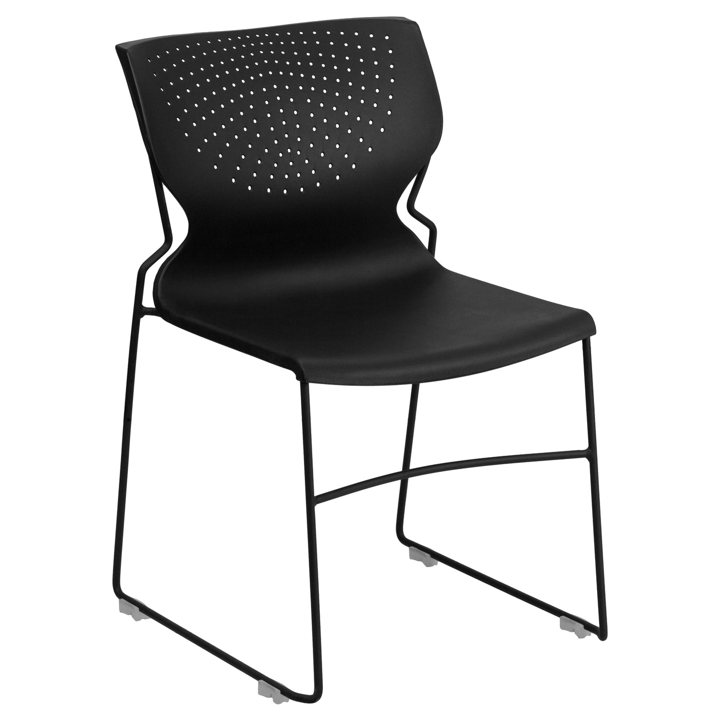 Black Plastic Stack Chair RUT-438-BK-GG