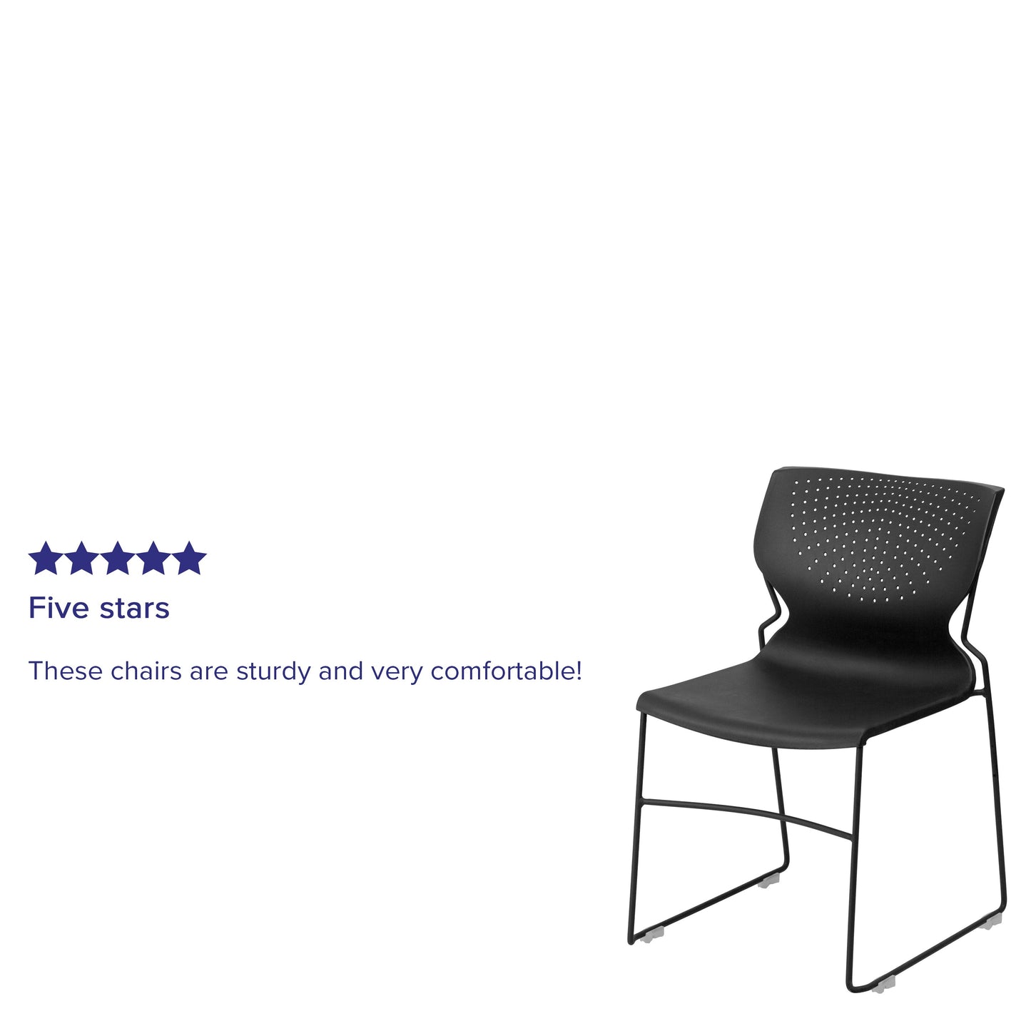 Black Plastic Stack Chair RUT-438-BK-GG