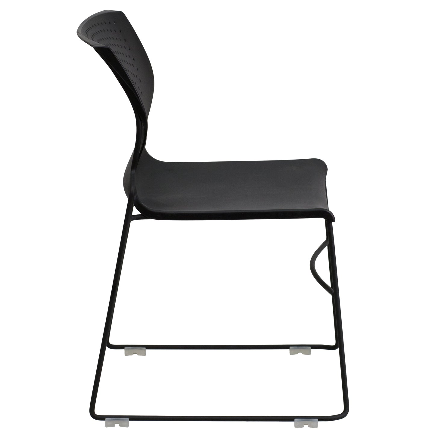 Black Plastic Stack Chair RUT-438-BK-GG