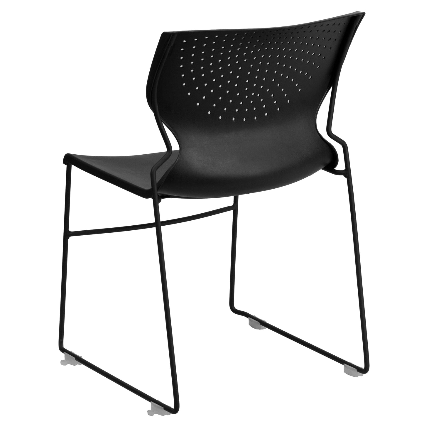 Black Plastic Stack Chair RUT-438-BK-GG