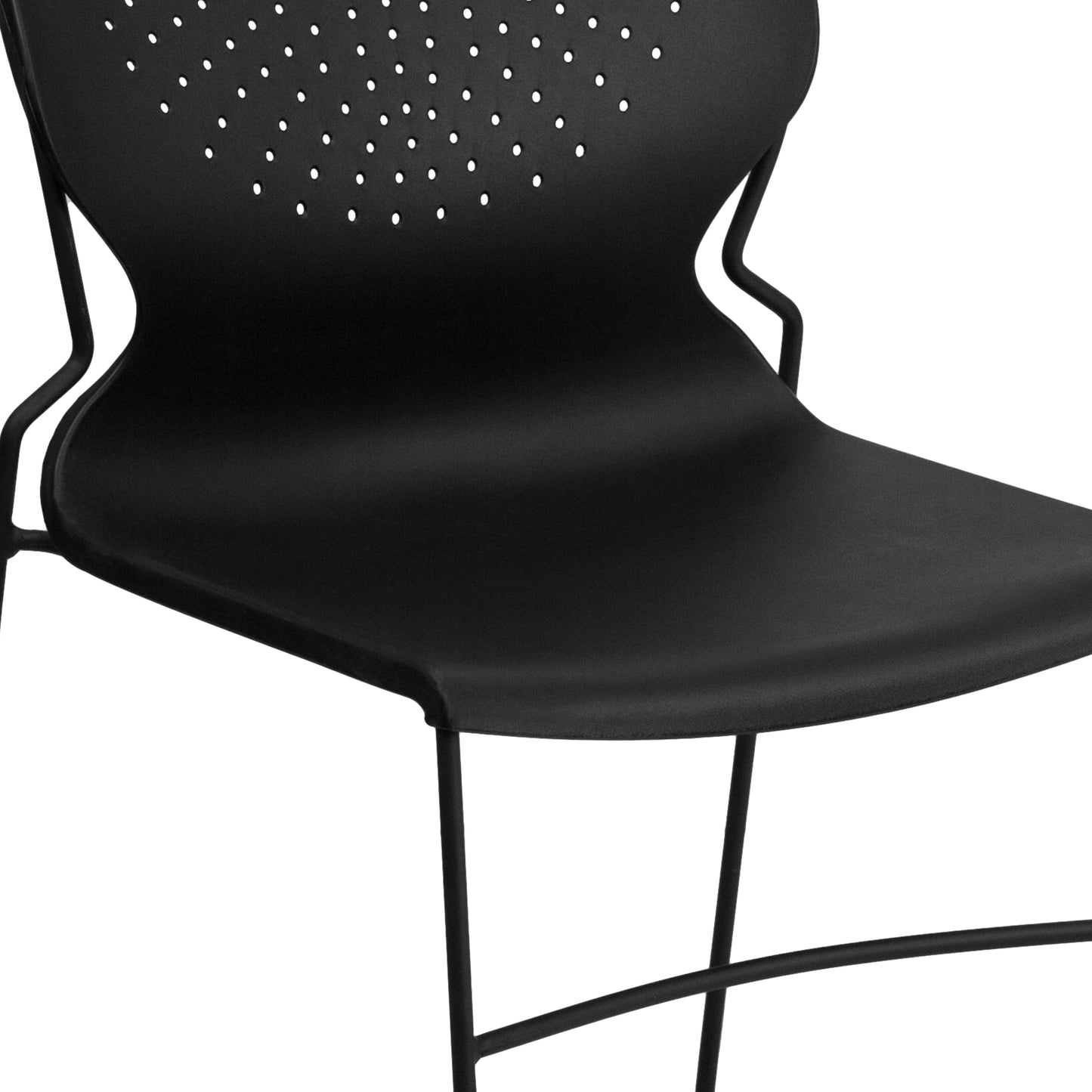 Black Plastic Stack Chair RUT-438-BK-GG