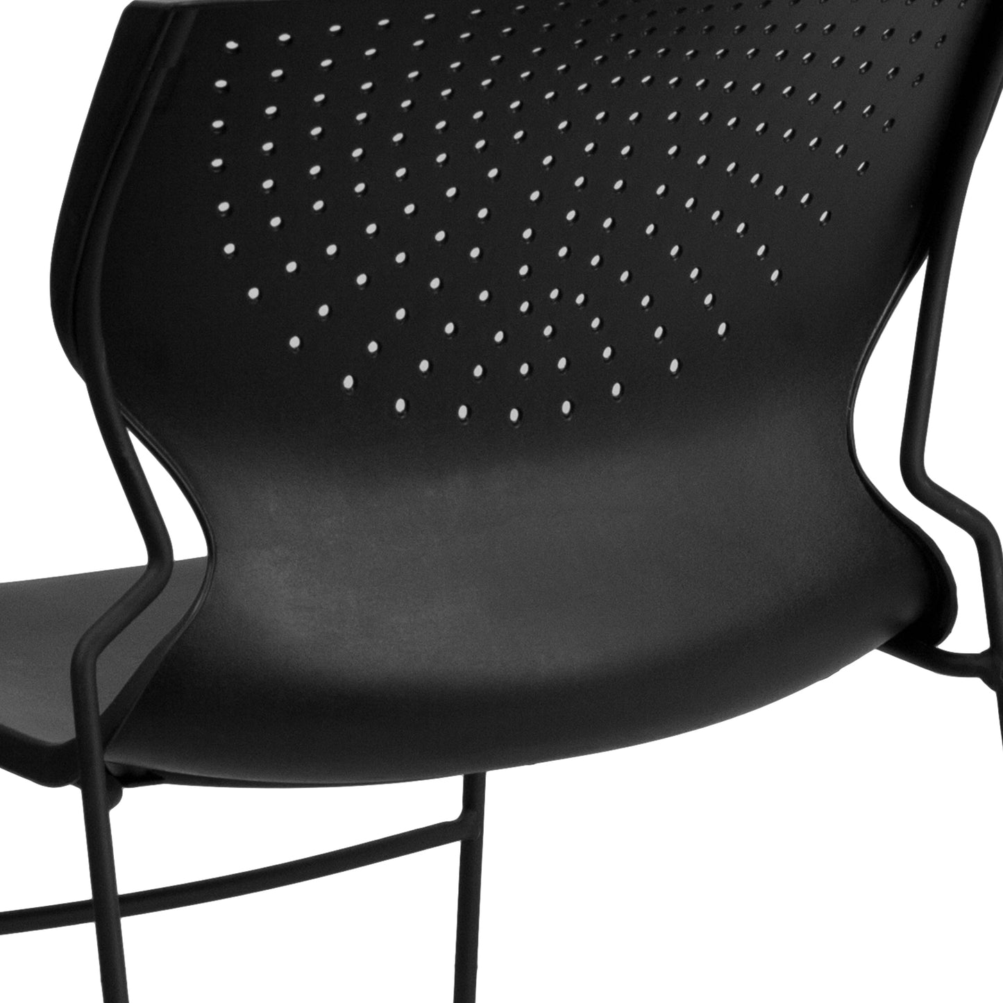 Black Plastic Stack Chair RUT-438-BK-GG