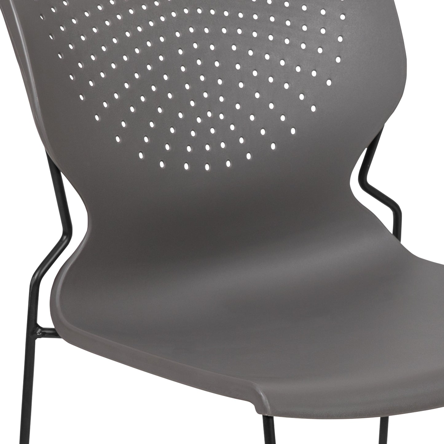 Gray Plastic Stack Chair RUT-438-GY-GG