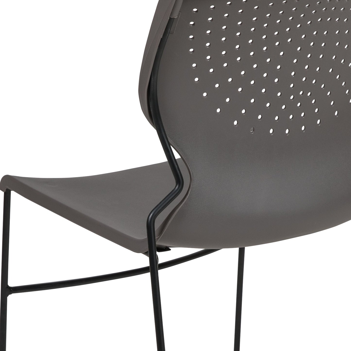 Gray Plastic Stack Chair RUT-438-GY-GG