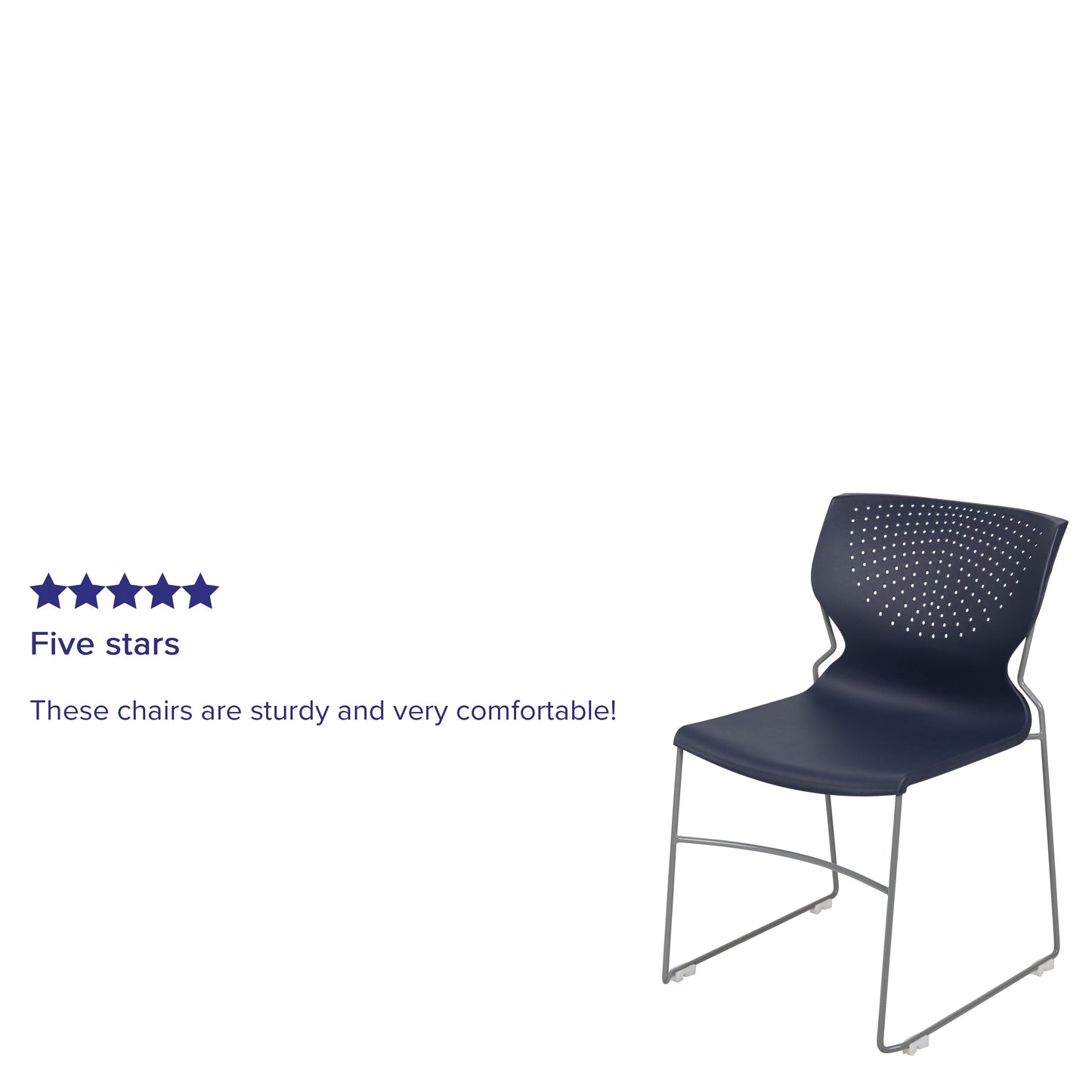 Navy Plastic Stack Chair RUT-438-NY-GG