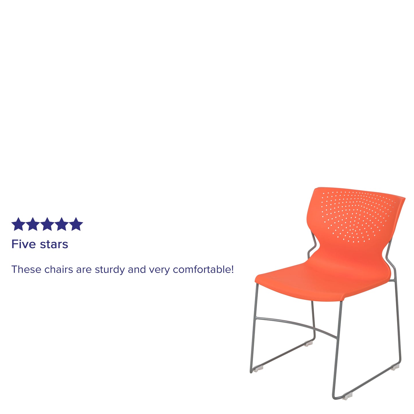 Orange Plastic Stack Chair RUT-438-OR-GG