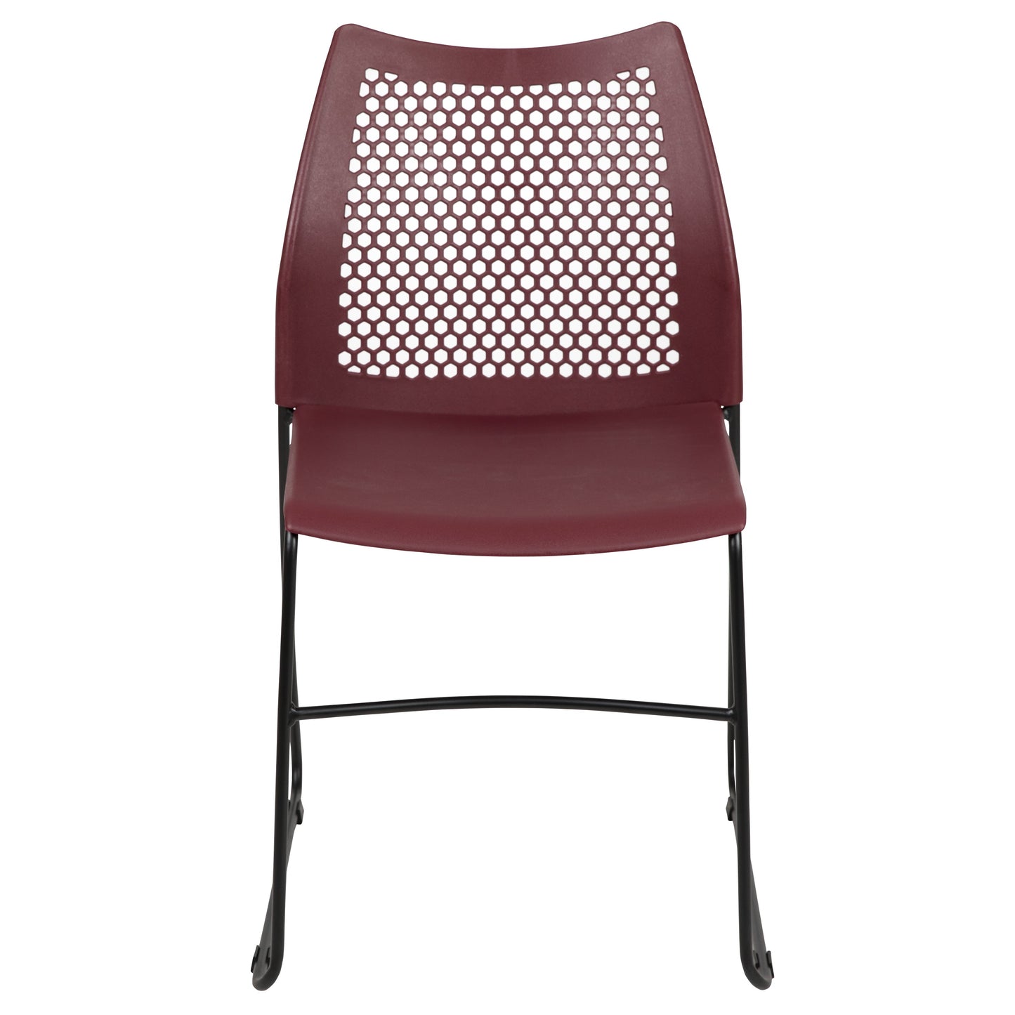 Burgundy Plastic Stack Chair RUT-498A-BY-GG