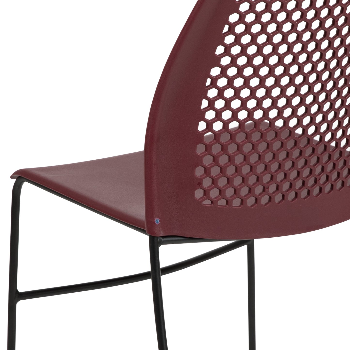 Burgundy Plastic Stack Chair RUT-498A-BY-GG