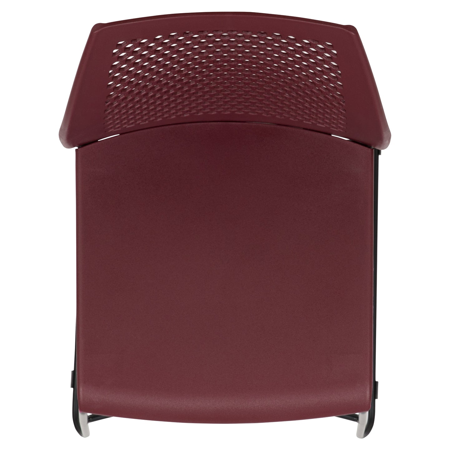 Burgundy Plastic Stack Chair RUT-498A-BY-GG