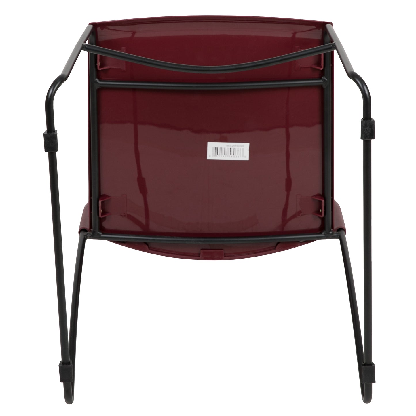 Burgundy Plastic Stack Chair RUT-498A-BY-GG