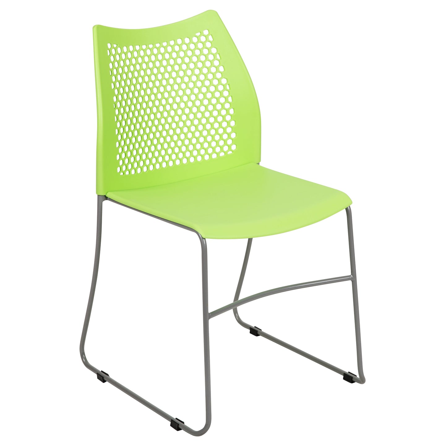 Green Plastic Stack Chair RUT-498A-GN-GG