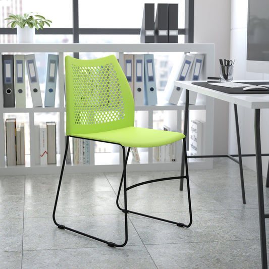 Green Plastic Stack Chair RUT-498A-GN-GG