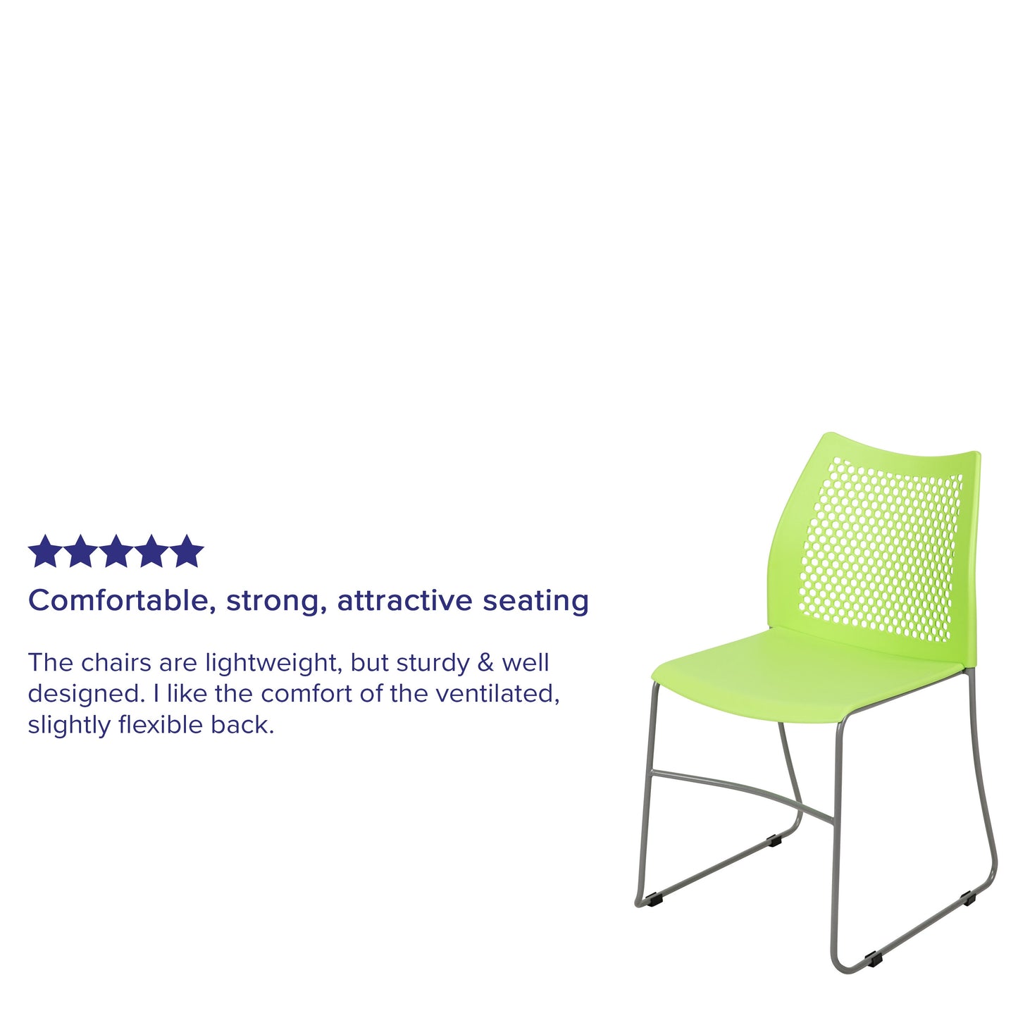 Green Plastic Stack Chair RUT-498A-GN-GG