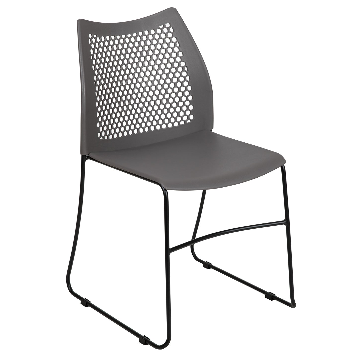 Gray Plastic Stack Chair RUT-498A-GY-GG