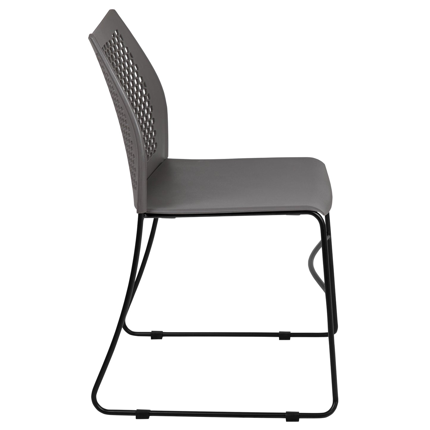 Gray Plastic Stack Chair RUT-498A-GY-GG