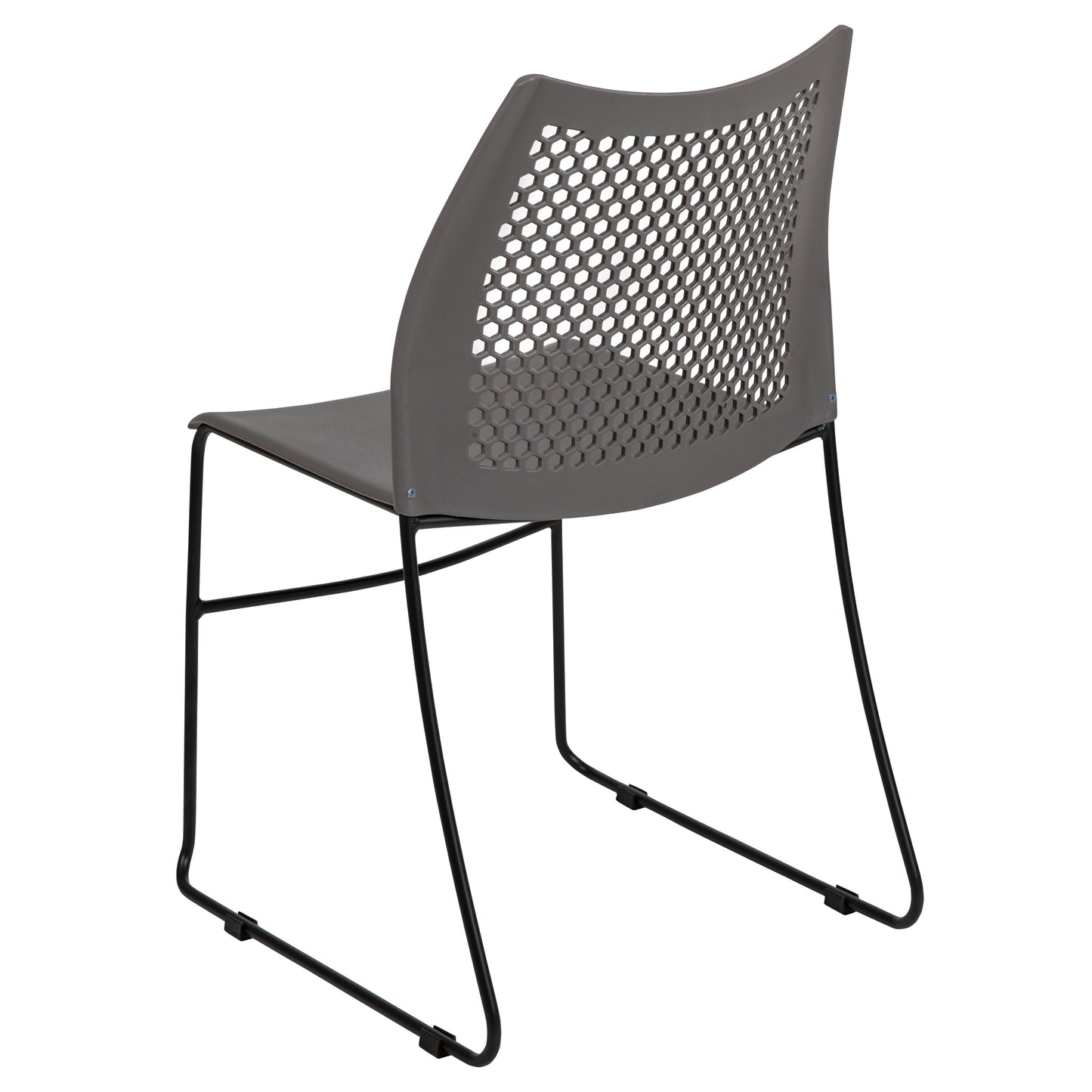 Gray Plastic Stack Chair RUT-498A-GY-GG