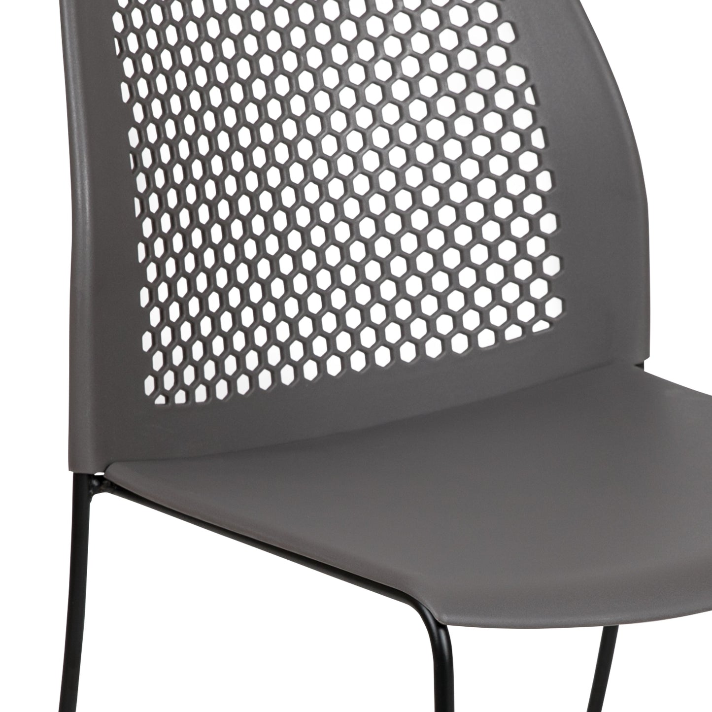 Gray Plastic Stack Chair RUT-498A-GY-GG