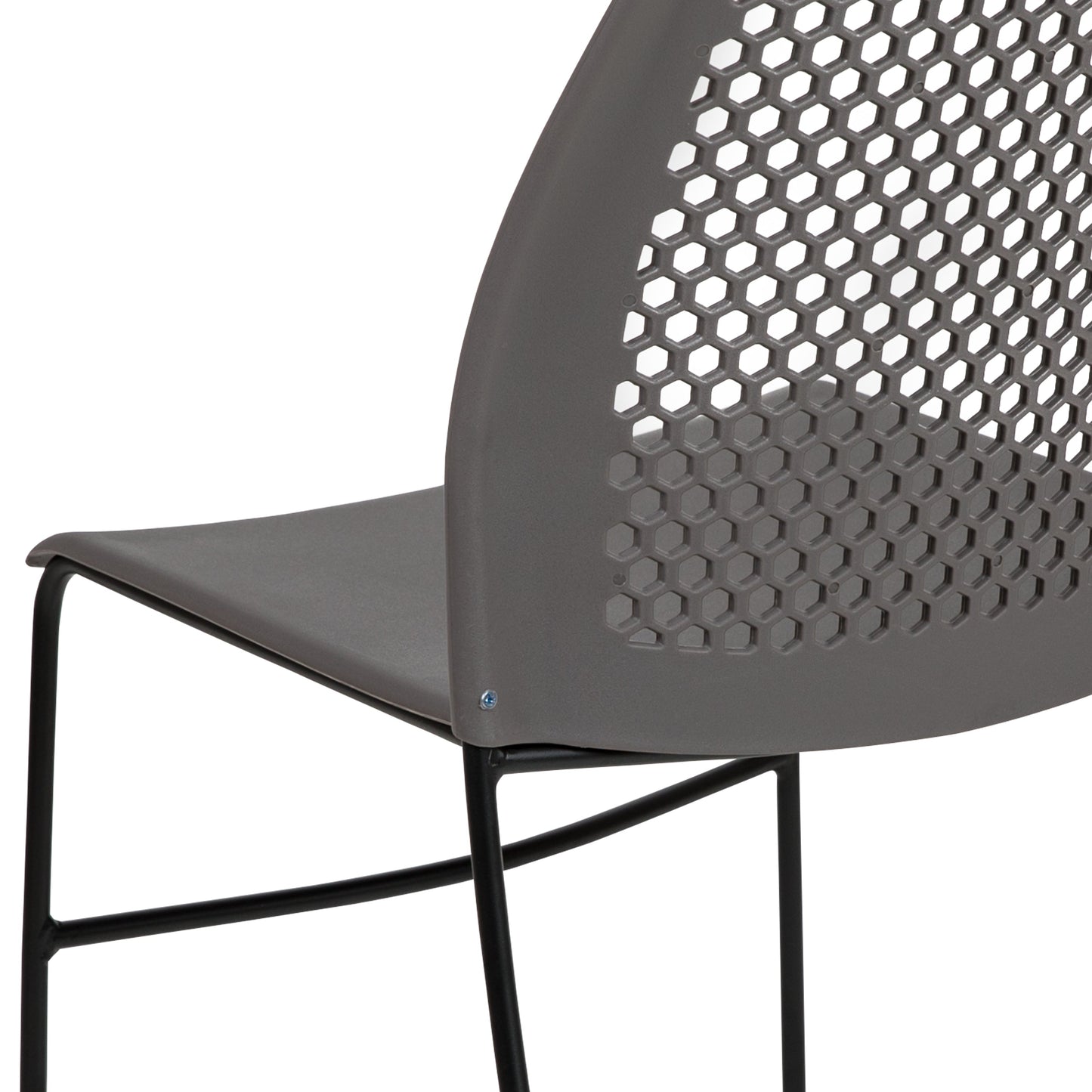 Gray Plastic Stack Chair RUT-498A-GY-GG